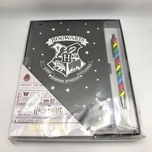 Harry Potter Hogwarts Crest Hardcover Journal and Multi House Pen Set Bioworld